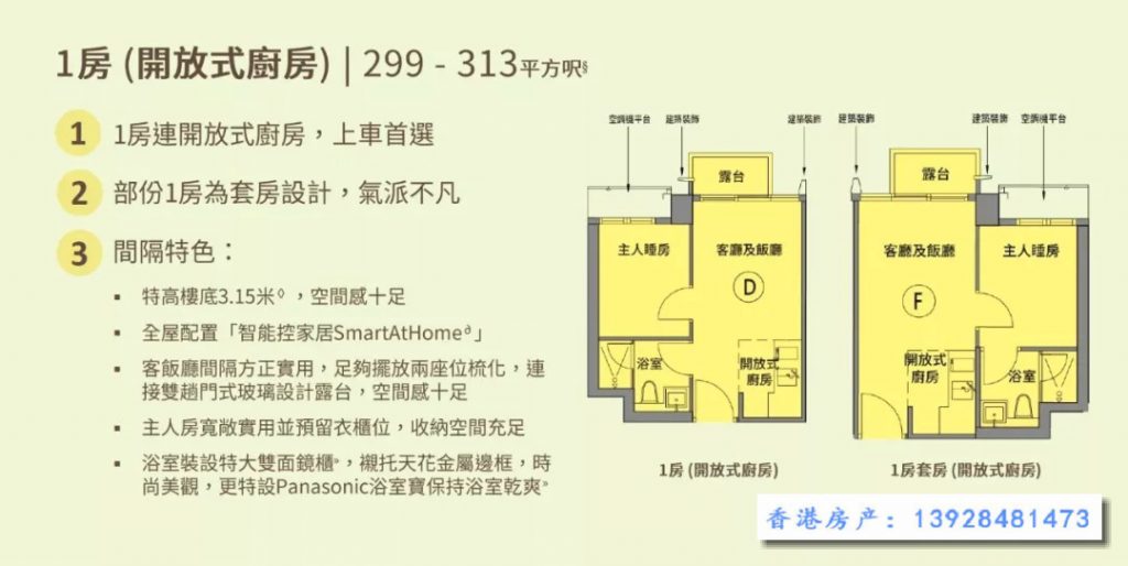 明翘汇 (THE GRAND MARINE) 第2张- 香港明翘汇户型图(1房)