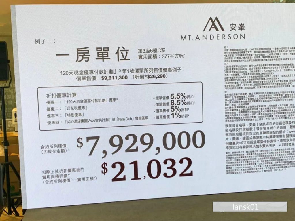 香港房产安峰首批单位最高折扣20%房价792万起 香港房产消息 第1张