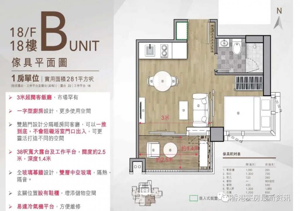 香港买房|小户型楼盘推荐|旺角新房|千望 第5张- 香港千望户型图 (3)