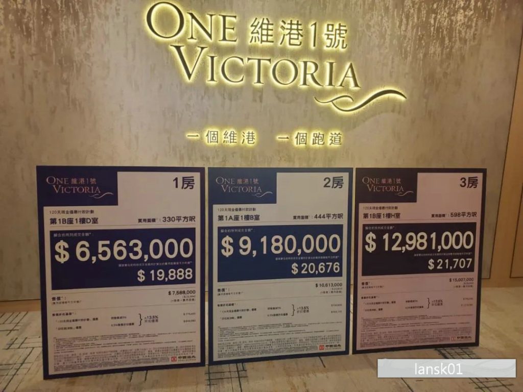 香港维港1号新楼盘房价1.99万/尺起，较同区房价低  第1张