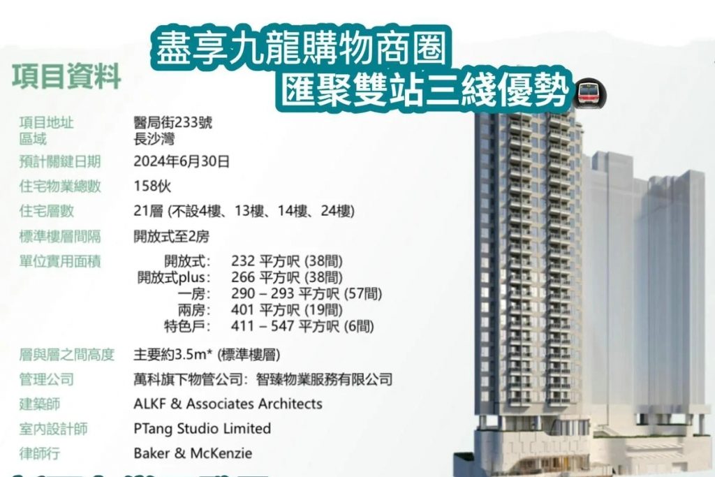 香港九龙新楼盘连方项目首轮销售涉及30个单位 香港房产消息 第2张
