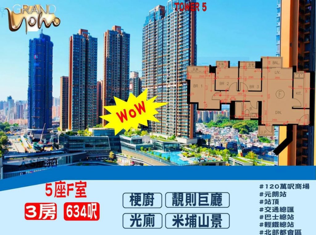 香港Grand YOHO第2期元朗地铁站上盖,现楼发售 第2张-