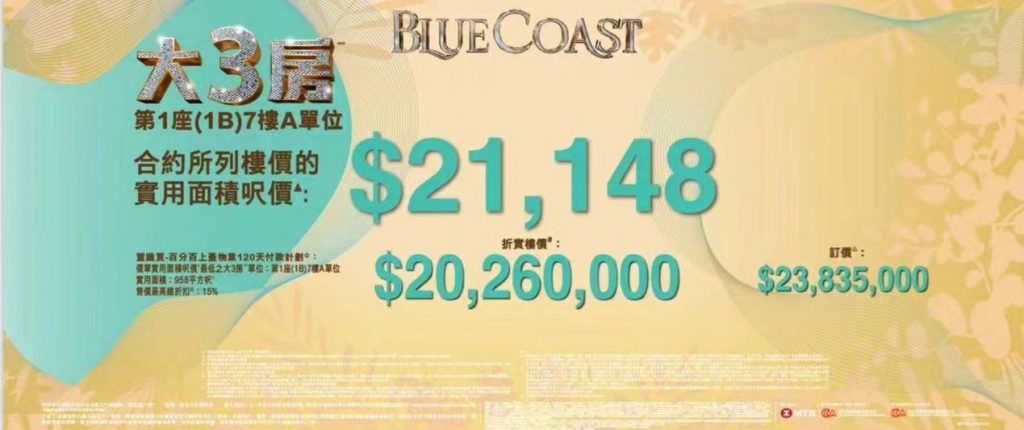 香港新楼盘Blue Coast－诚哥骨折价｜收票新记录  第2张