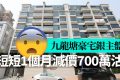 香港九龙塘嘉林边道楼盘龙苑，四房银主盘亏1458万