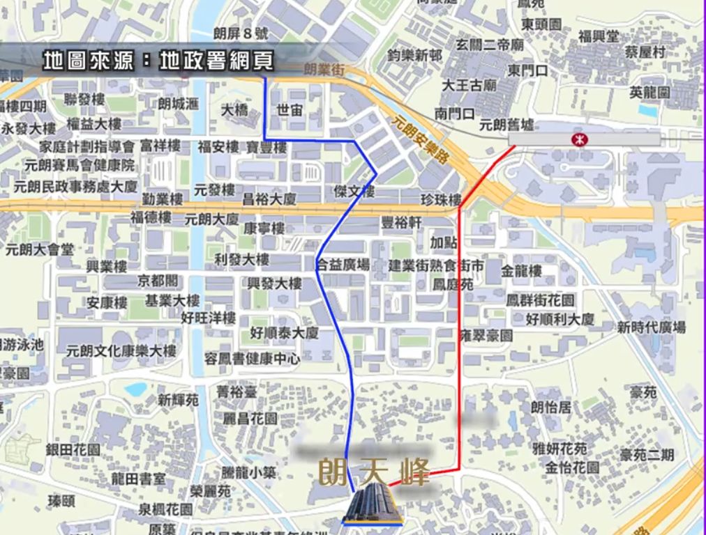香港房产网消息:北区2024年首个超大型住宅元朗「朗天峰」正式揭开入市序幕 第3张- 香港「朗天峰」位置